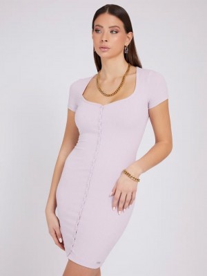 Vestido Guess Front Buttons Mujer Lilac | SE-606983