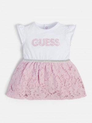 Vestido Guess Front Logo Niños Blancos | SE-749553