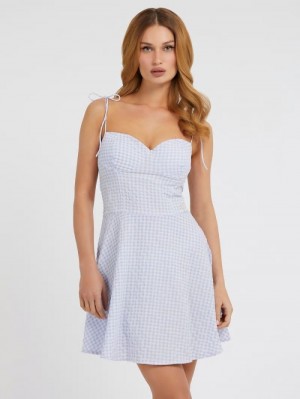 Vestido Guess Gingham Check Mujer Lilac | SE-846577