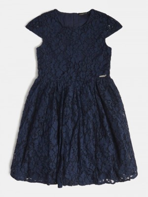 Vestido Guess Lace Insert Niños Azules | SE-032184