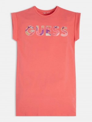 Vestido Guess Logo Patch Niños Coral | SE-106416