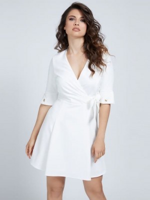 Vestido Guess Marciano 3/4 Sleeves Mujer Blancos | SE-712356