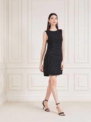 Vestido Guess Marciano Beaded Mini Mujer Negros | SE-690803