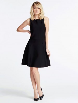 Vestido Guess Marciano Chain Mujer Negros | SE-183562