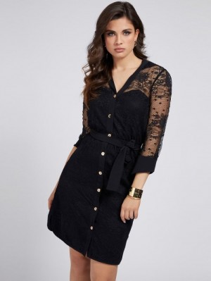 Vestido Guess Marciano Lace Mujer Negros | SE-020384