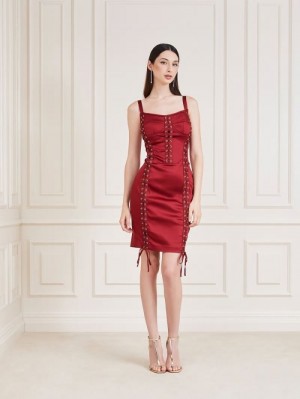 Vestido Guess Marciano Satin Mujer Rojos | SE-060093