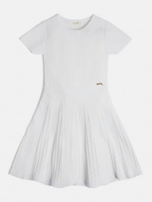 Vestido Guess Pleated Sweater Niños Blancos | SE-306327