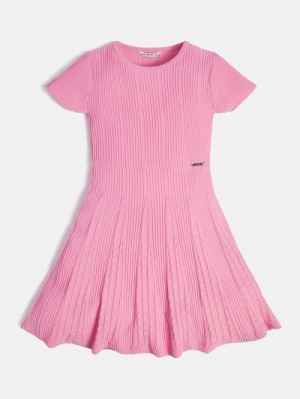 Vestido Guess Pleated Sweater Niños Rosas | SE-602253