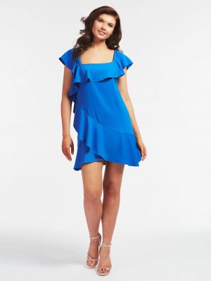 Vestido Guess Ruffles Mujer Azules | SE-207658