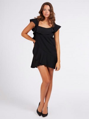 Vestido Guess Ruffles Mujer Negros | SE-245491