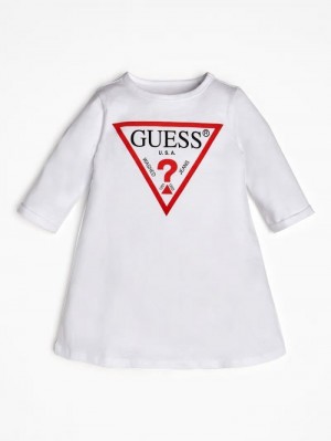 Vestido Guess Triangle Logo Niños Blancos | SE-830986