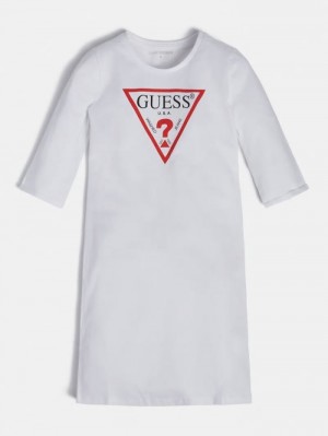 Vestido Guess Triangle Logo Niños Blancos | SE-730549