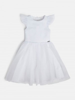 Vestido Guess Tulle Insert Niños Blancos | SE-200525