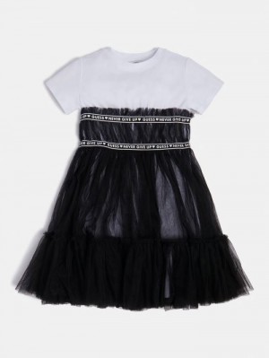 Vestido Guess Tulle Insert Niños Negros | SE-076088