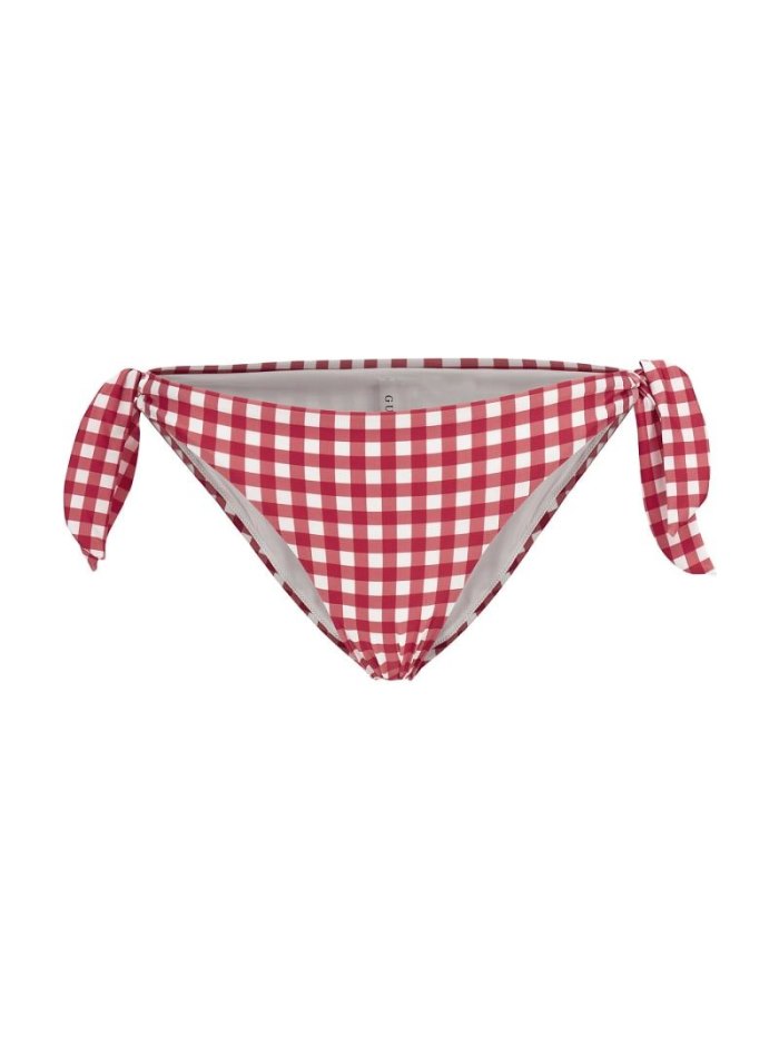 Abajo De Bikini Guess Gingham Check Brief Mujer Rojos | SE-130682