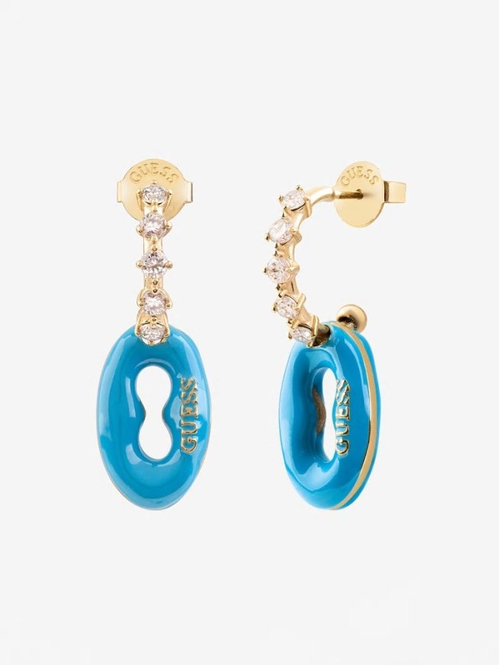 Aretes Guess Pop Links Mujer Azules Claro | SE-121596