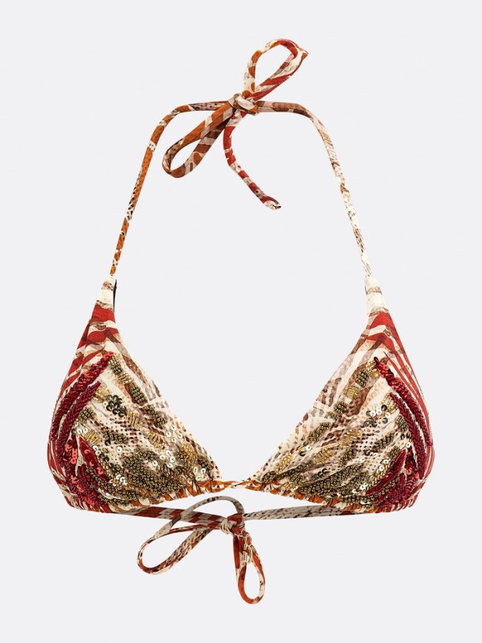 Bikini Guess All Over Print Triangle Mujer Multicolor | SE-944011