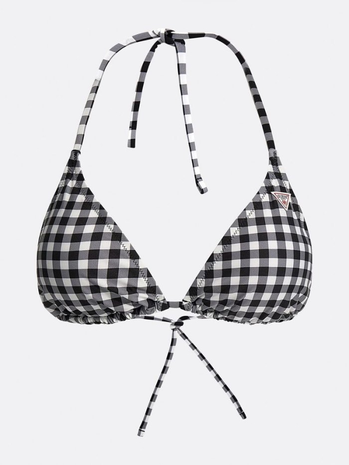 Bikini Guess All Over Print Triangle Mujer Negros | SE-370564