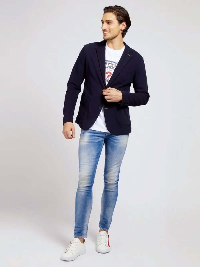 Blazers Guess Cotton Hombre Azules | SE-006821