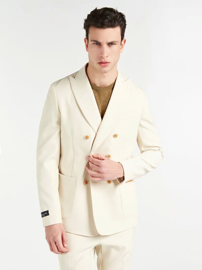 Blazers Guess Marciano Double-breasted Hombre Beige | SE-727119