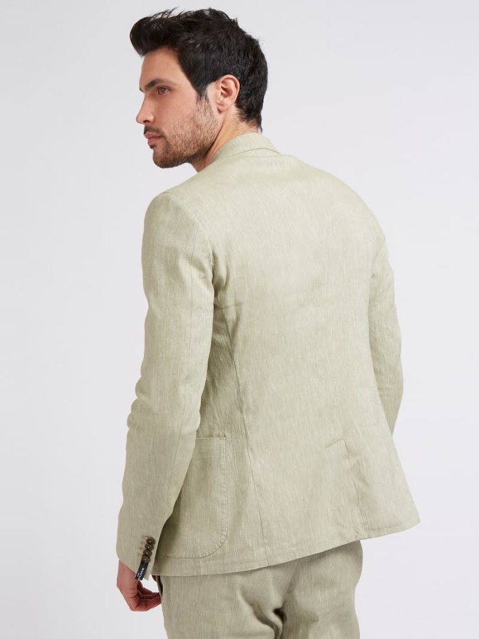 Blazers Guess Marciano Linen Blend Hombre Verdes | SE-114798