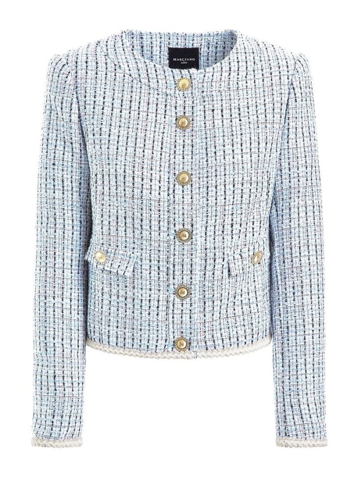 Blazers Guess Marciano Tweed Mujer Azules Claro | SE-057771