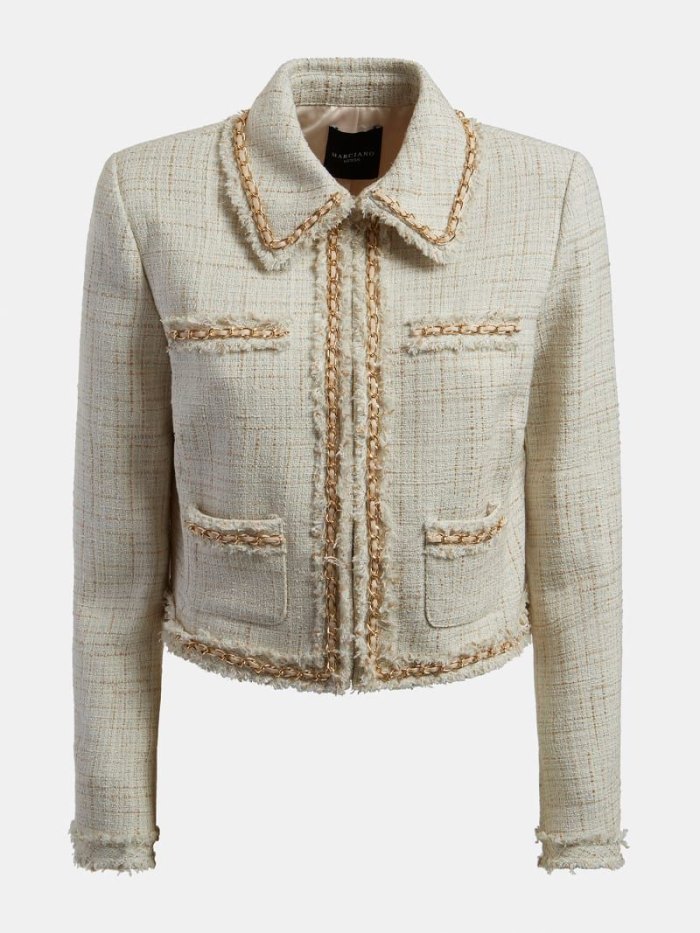 Blazers Guess Marciano Tweed Mujer Creme | SE-444990