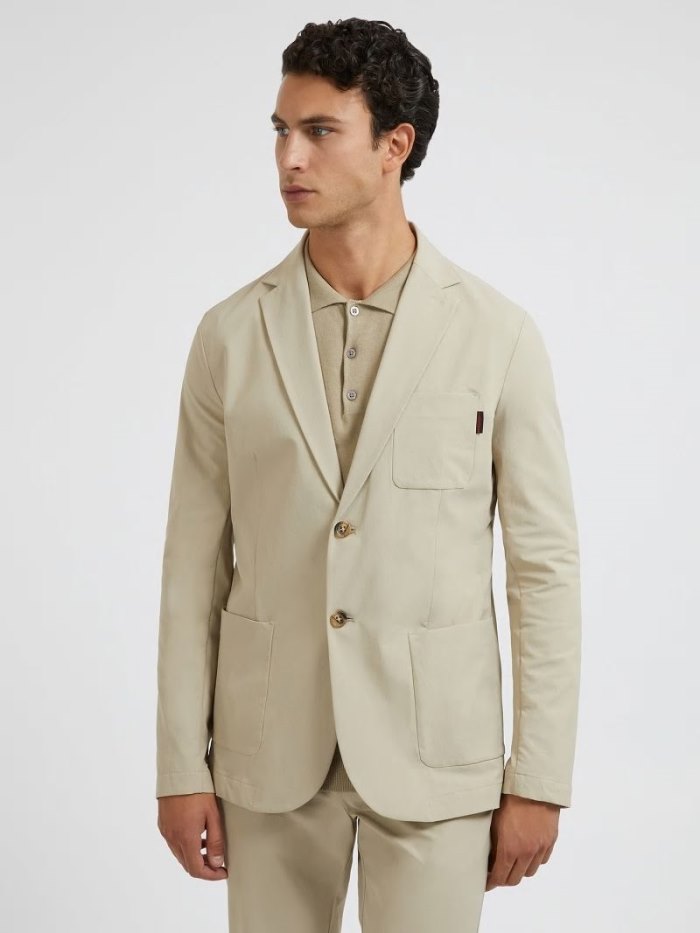 Blazers Guess Regular Fit Tech Hombre Beige | SE-525881