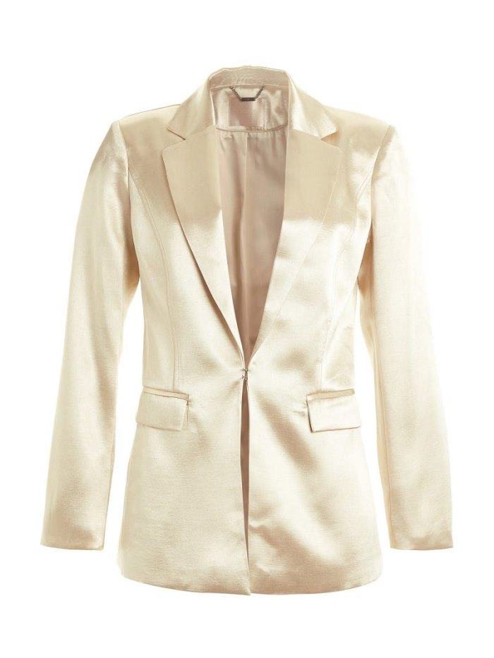 Blazers Guess Satin Mujer Beige | SE-144328