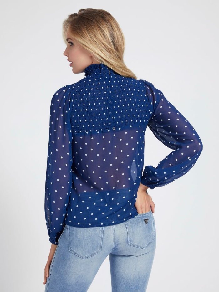 Blusa Guess All Over Print Mujer Azules | SE-758815