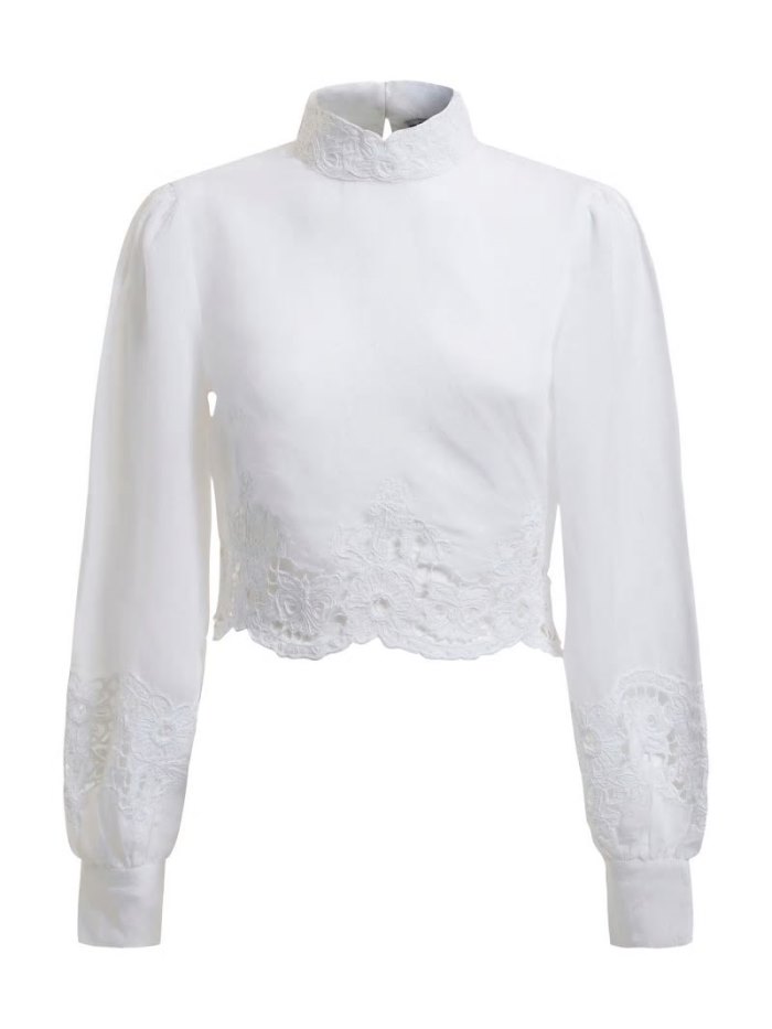 Blusa Guess Embroidered Details Mujer Blancos | SE-982566