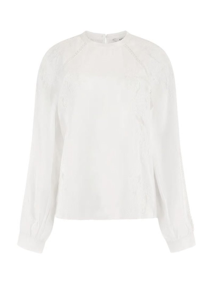 Blusa Guess Embroidered Mujer Blancos | SE-614778