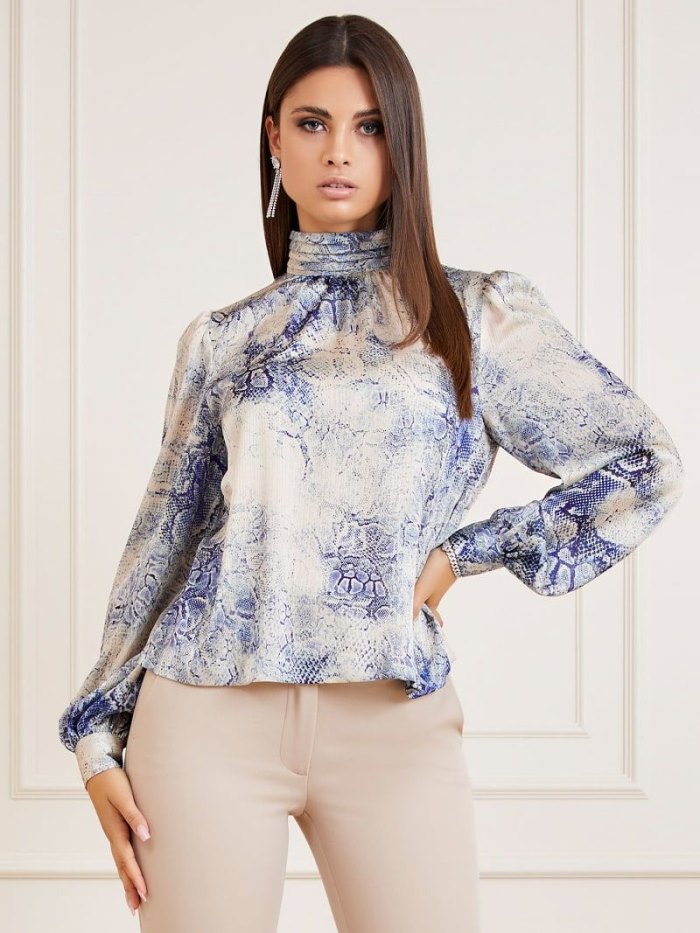 Blusa Guess Marciano All Over Print Mujer Blancos | SE-836336