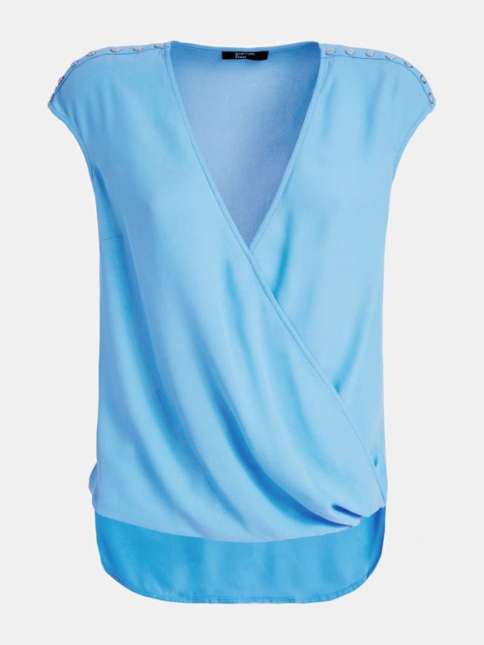 Blusa Guess Marciano Button Mujer Azules Claro | SE-036916