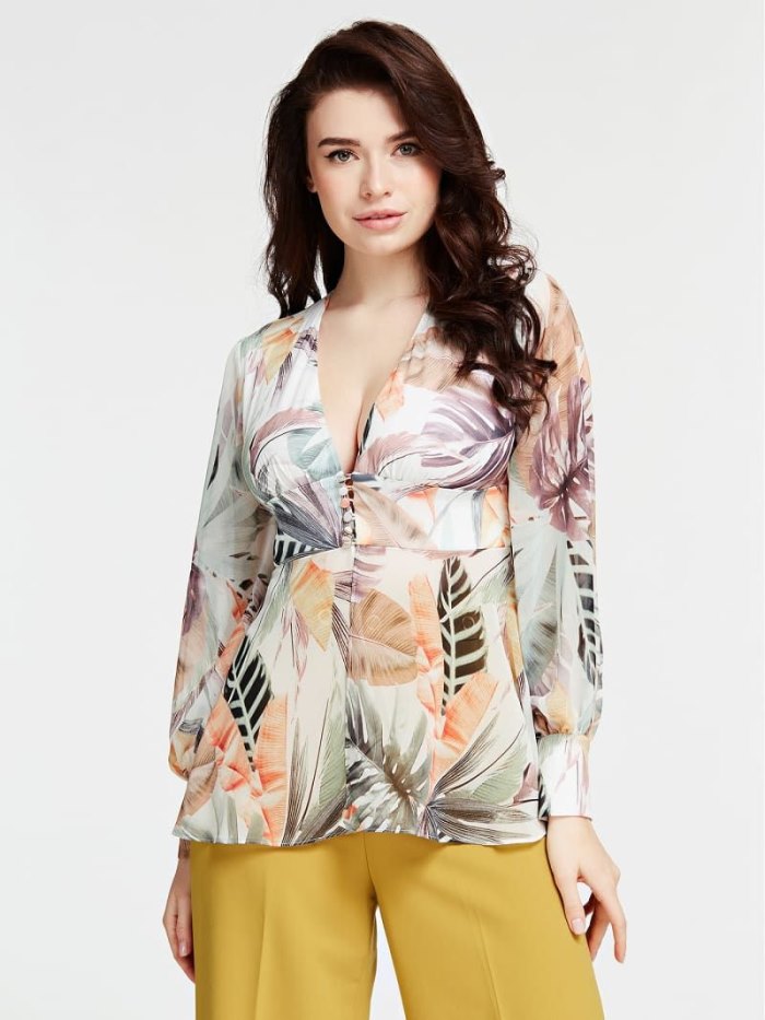 Blusa Guess Marciano Flower Print Mujer Floral Fantasy | SE-497576