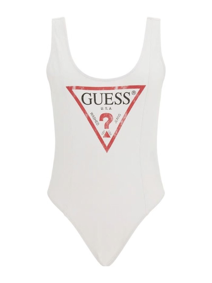 Body Guess Front Logo Mujer Blancos | SE-914345