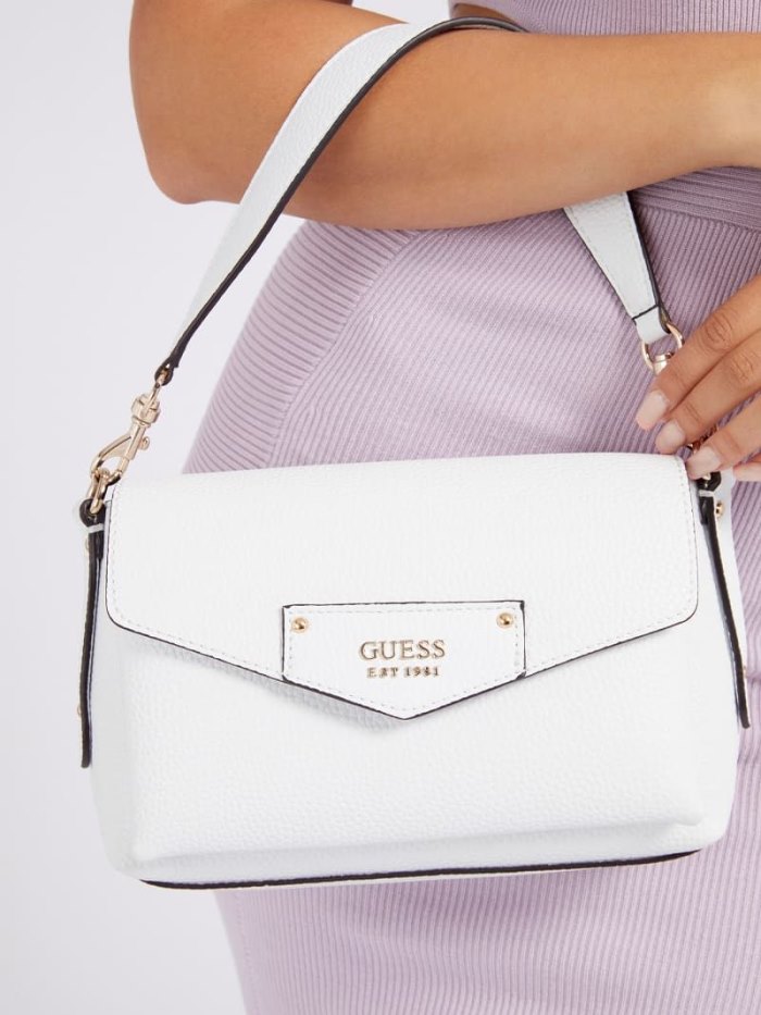 Bolsa De Hombro Guess Brenton Mini Mujer Blancos | SE-799310