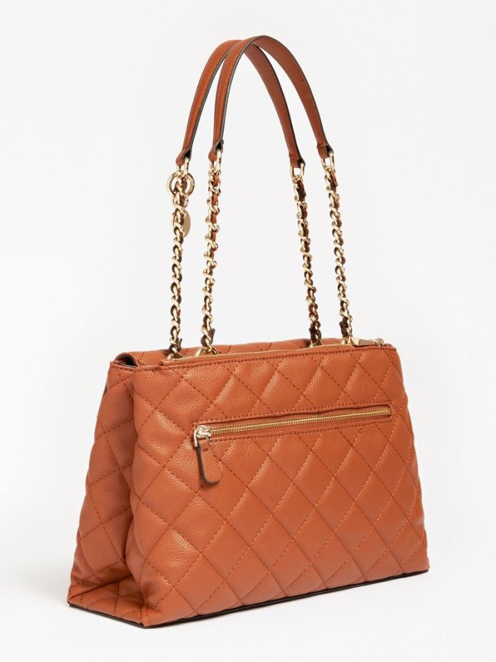 Bolsa De Hombro Guess Gillian Quilted Mujer Marrom | SE-972382