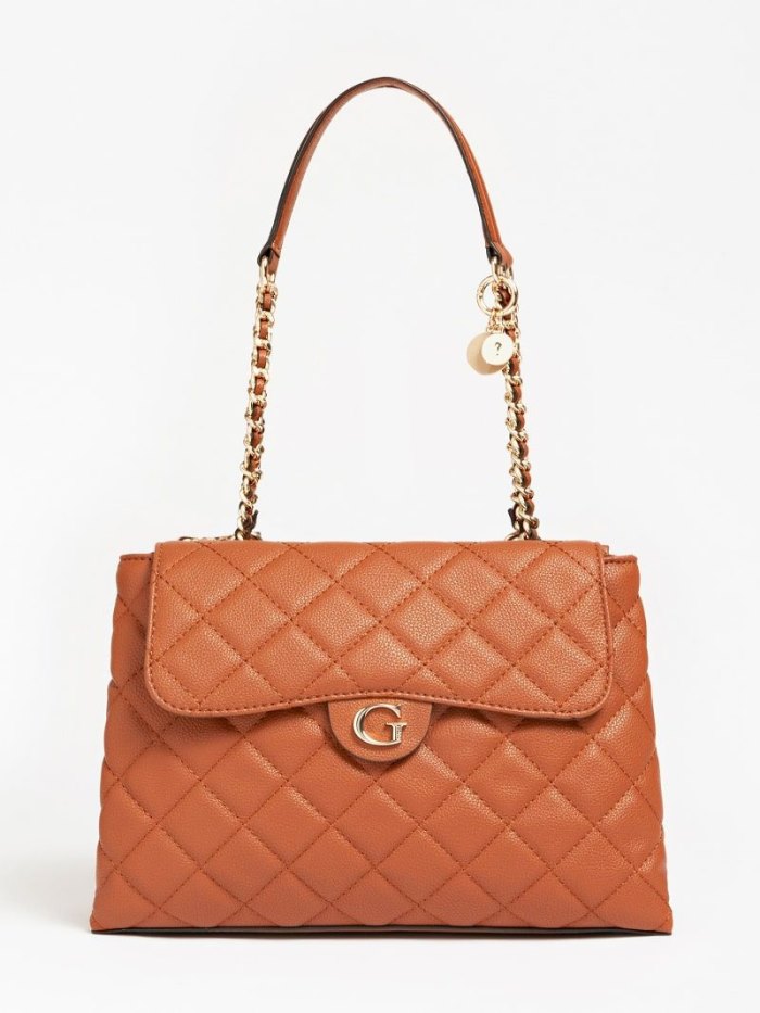 Bolsa De Hombro Guess Gillian Quilted Mujer Marrom | SE-972382