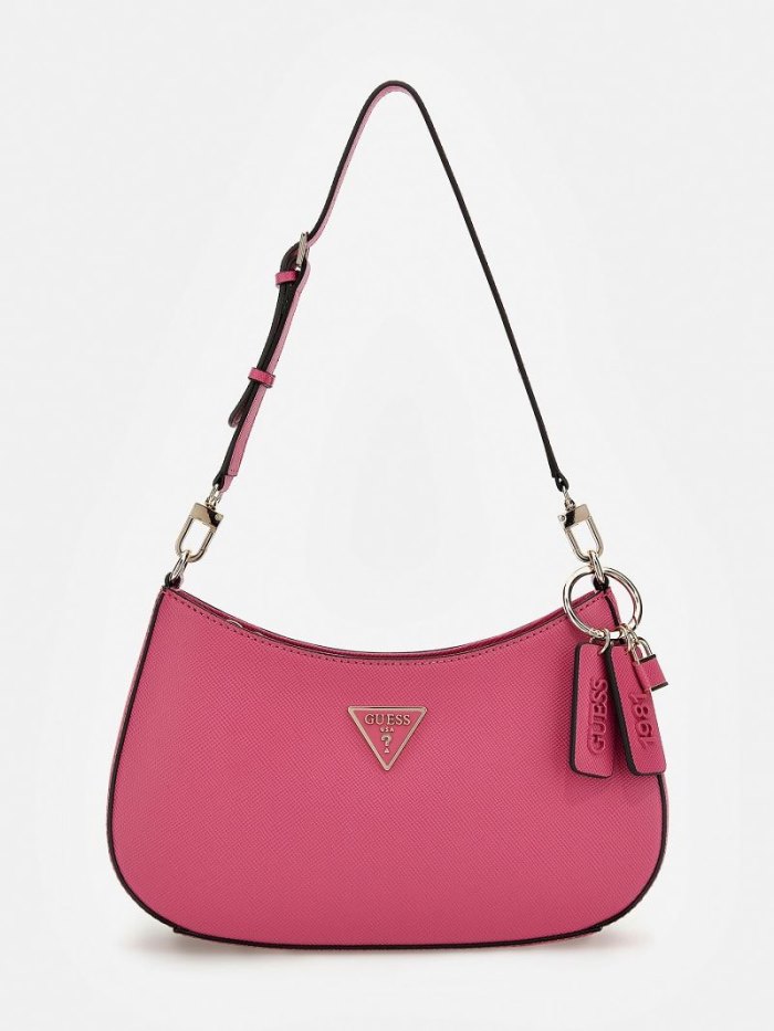 Bolsa De Hombro Guess Noelle Saffiano Mujer Fucsia | SE-348386