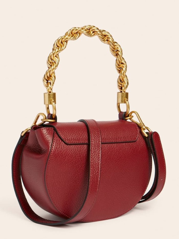 Bolsa de Mano Guess Aida Real Leather Mini Mujer Rojos | SE-509330