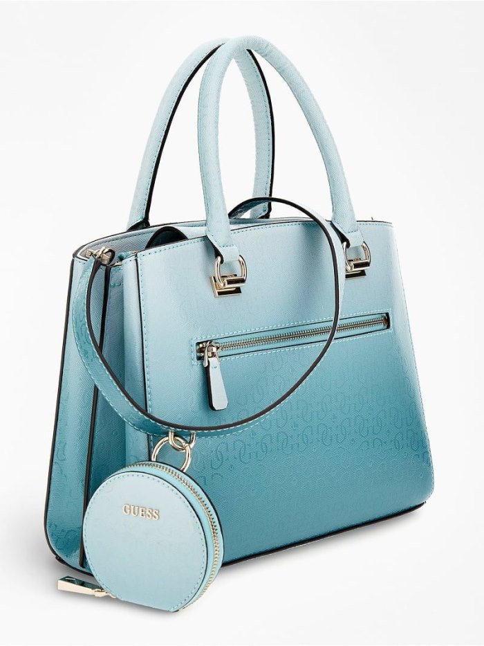 Bolsa de Mano Guess Alexie 4g Logo Mujer Azules Claro | SE-321961