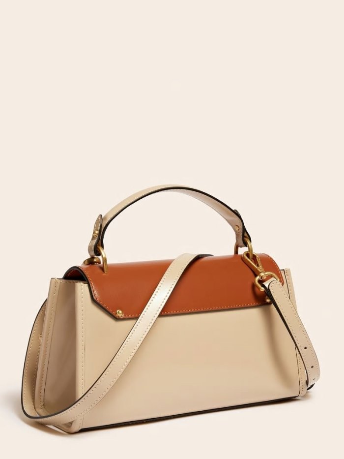 Bolsa de Mano Guess Alia Real Leather Mujer Marrom | SE-271440