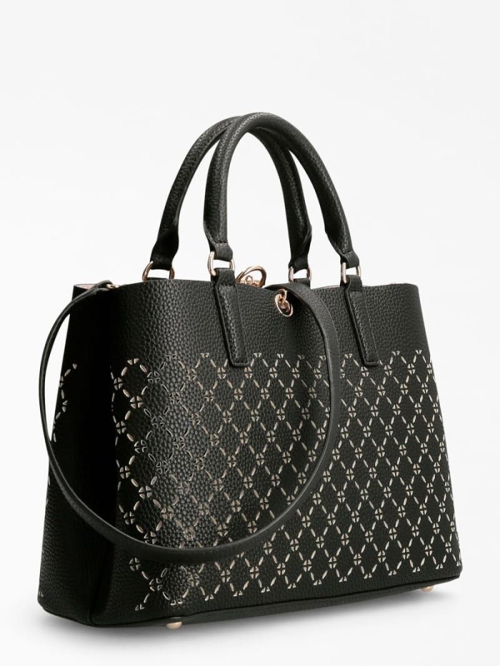 Bolsa de Mano Guess Amara Perforated Mujer Negros | SE-946977