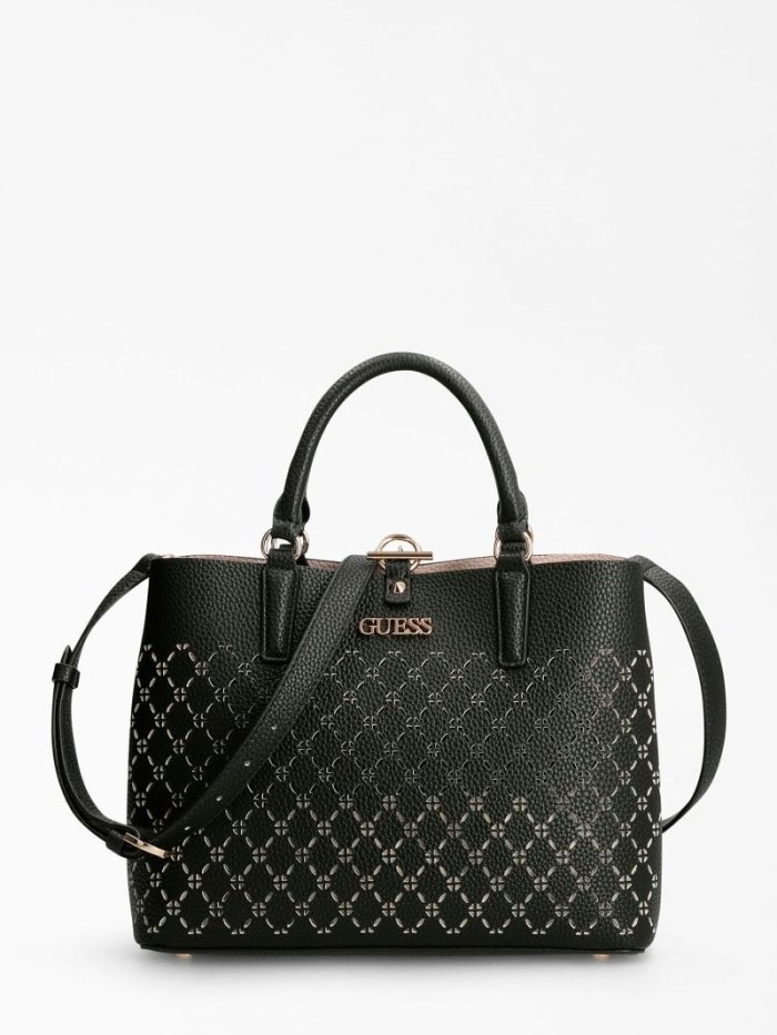 Bolsa de Mano Guess Amara Perforated Mujer Negros | SE-946977