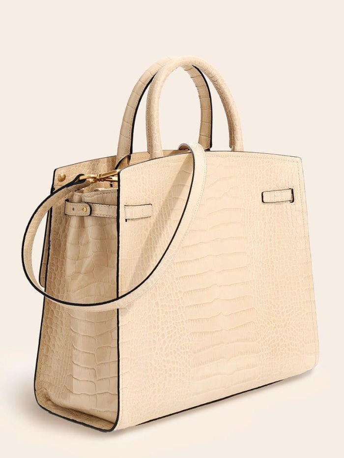 Bolsa de Mano Guess Cristina Real Leather Mujer Blancos | SE-853707