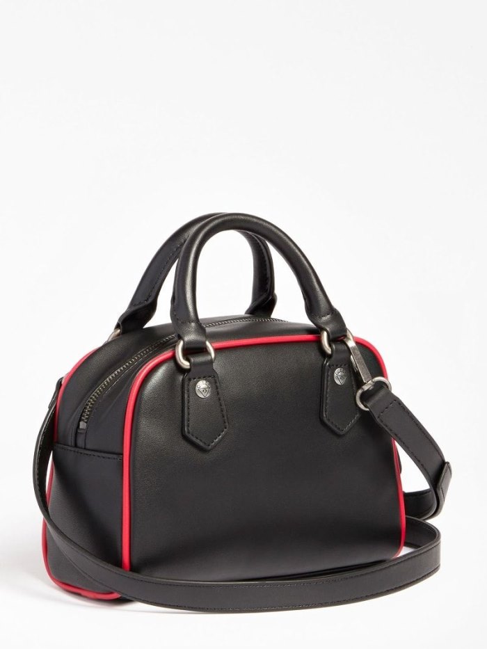 Bolsa de Mano Guess Front Logo Mujer Negros | SE-641707