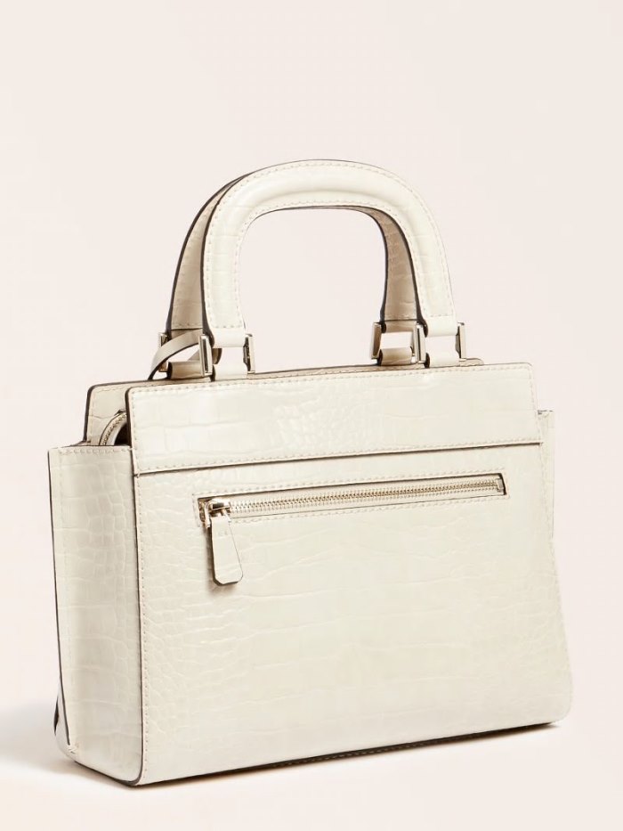 Bolsa de Mano Guess Katey Croc Print Mujer Blancos | SE-336529