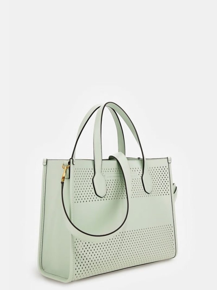 Bolsa de Mano Guess Katey Perforated Mujer Aquamarine | SE-383233