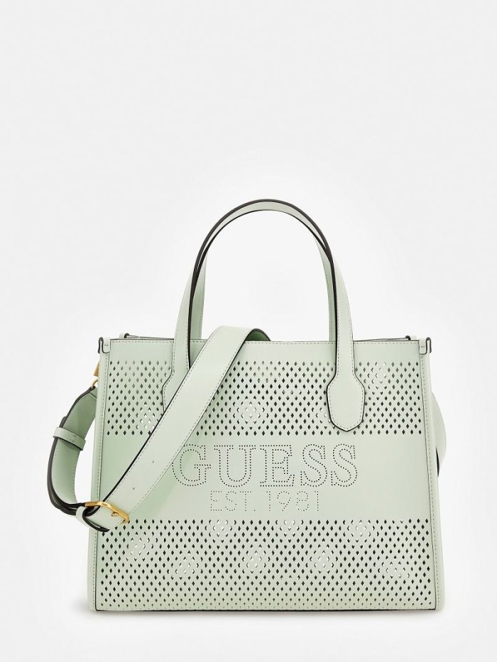 Bolsa de Mano Guess Katey Perforated Mujer Aquamarine | SE-383233